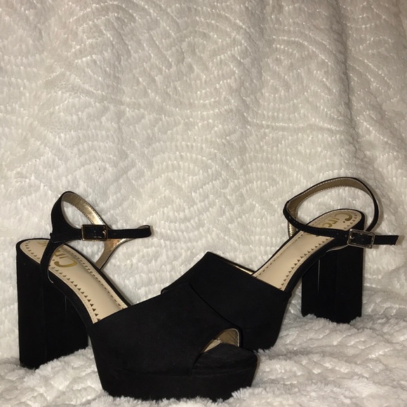 Sexy black suede platform heels - Picture 1 of 2